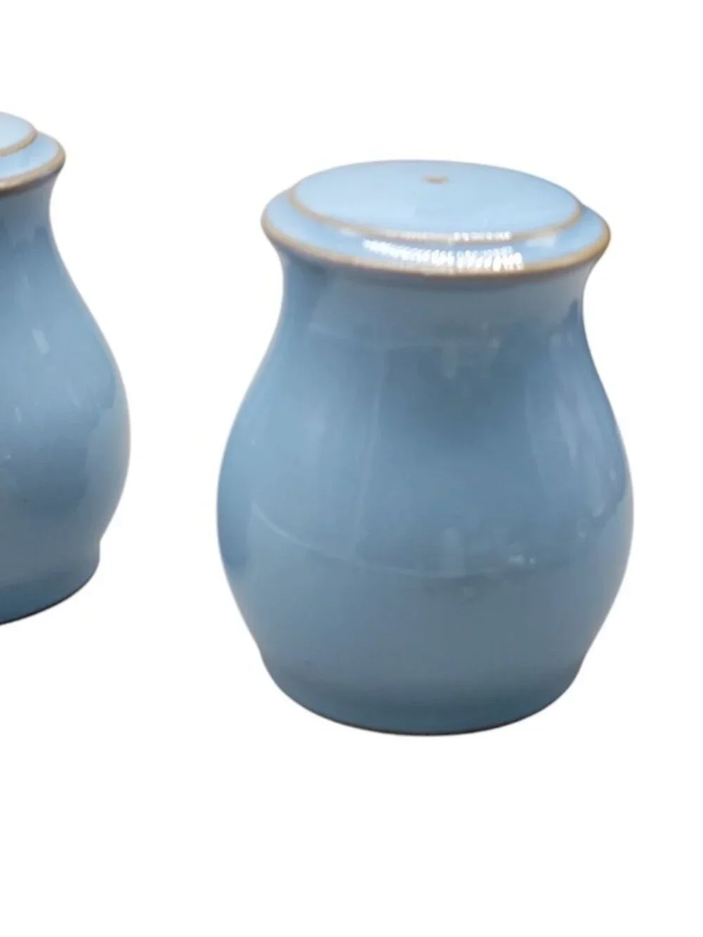 Vintage Denby-Langley Colonial Blue Salt/Pepper Pots Shakers Discontinued